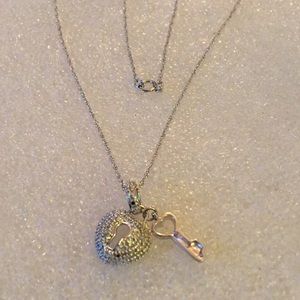 925 heart &key necklace